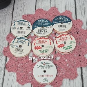Assorted Vintage Spools Craft Offay Ribbons, Lot 5